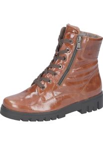 Waldläufer WALDLÄUFER Damen Schnürstiefelette "H-SERENA", Gr. 3,5, braun, Lackleder, Crashoptik, sportlich, Schuhe, Schnürboots, Lackstiefelette, in Bequemweite