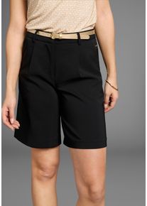 Laura Scott Damen Chinoshorts, schwarz, feminin, Gr. 38, unifarben, Obermaterial: 94% Polyester, 6% Elasthan, Hosen, mit passendem Gürtel