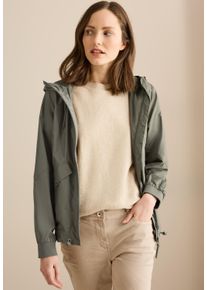 Cecil Damen Windbreaker, grün, casual, Gr. XS, unifarben, Stoff, Obermaterial: 100% Polyester; Futter: 100% Polyester, Jacken, mit Kapuze mit