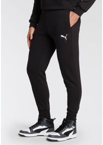 Puma Herren Jogginghose "ESS+ LOGO LAB CAT SWEATPANTS FL CL", schwarz, sportlich, Gr. S, bedruckt, Fleece, Obermaterial: 66% Baumwolle, 34%