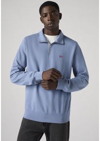 Levi's LEVI'S Herren Sweatshirt "ORIGINAL HM 1/4 ZIP", blau, casual, Gr. M, Sweatware, Obermaterial: 100% Baumwolle, Sweatshirts