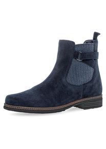 Gabor Damen Chelseaboots, Gr. 36, blau, Veloursleder, Elastischer Einsatz, klassisch, Schuhe, Blockabsatz, Stiefelette, Businesschuh mit Best Fitting