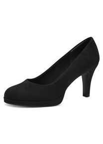 Tamaris Damen Pumps, Gr. 40, schwarz, Textil, unifarben, Veloursleder, klassisch, Schuhe, Abendschuh, Festtagsschuh, mit bezogenem Trichterabsatz,