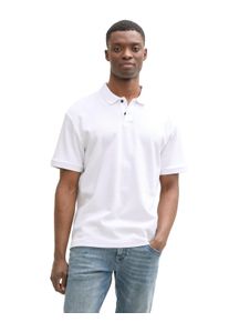 Herren Poloshirt, weiß, casual, Gr. M, Tom Tailor Denim, unifarben, Obermaterial: 100% Baumwolle, Shirts, im Relaxed Fit