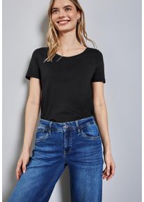 Street One Damen T-Shirt "Style Gerda", schwarz, casual, Gr. 34, unifarben, Jersey, Obermaterial: 50% Baumwolle, 50% Modal, Shirts