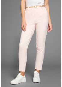 Laura Scott Damen Chinohose, rosa, feminin, Gr. 46, unifarben, Web, Obermaterial: 94% Polyester, 6% Elasthan, Hosen, mit passendem Gürtel
