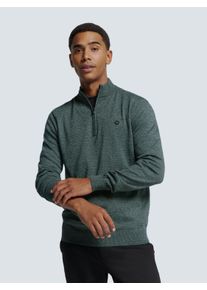 NO EXCESS Herren Troyer, blau, Gr. S, meliert, Obermaterial: 34% Baumwolle, 34% Viskose, 32% Polyester, Pullover, in melierter Optik