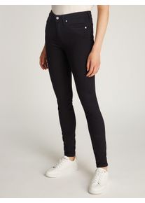 Tommy Hilfiger Damen Skinny-fit-Jeans "COMO Skinny Regular Waist", schwarz, casual, Gr. 25, unifarben, Denim/Jeans, Obermaterial: 78% Baumwolle, 12%