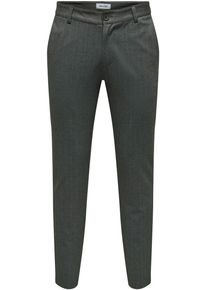 Only & Sons ONLY & SONS Herren Anzughose "ONSMARK SLIM 02093 HERRINGBONE PANT NOOS", schwarz, modisch, Gr. 29, unifarben, Web, Obermaterial: 64% Viskose, 31%