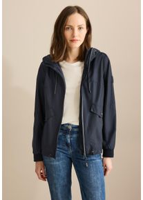 Cecil Damen Windbreaker, blau, casual, Gr. M, unifarben, Stoff, Obermaterial: 100% Polyester; Futter: 100% Polyester, Jacken, mit Kapuze mit