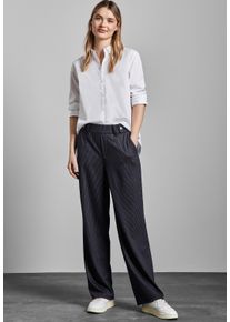 Street One Damen Stoffhose, lila, casual, Gr. 44, gestreift, Stoff, 73% Viskose, 24% Polyester, 3% Elasthan, Hosen, softer Materialmix