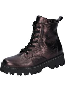 Waldläufer WALDLÄUFER Damen Schnürstiefelette "H-LONDON", Gr. 8, rot, Leder, unifarben, metallic, modisch, Schuhe, in Bequemweite G (=weit)