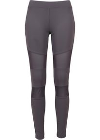 Urban Classics Damen Leggings "Urban Classics Damen Ladies Tech Mesh Leggings", grau, Gr. M, unifarben, 80% Polyamid, 20% Elasthan, Hosen