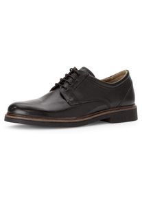 Pius Gabor Herren Schnürschuh, Gr. 12, schwarz, Glattleder, unifarben, elegant, Schuhe, Blockabsatz, Businessschuh, Halbschuh mit Ziernähten, G-Weite