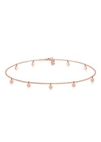 Elli Damen Collier "Choker Plättchen Coins Matt 925 Silber", 36, Silber 925 (Sterlingsilber), L: 36cm, rosa, Silber 925 (Sterlingsilber), Halsketten