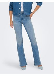 Only Damen Bootcut-Jeans "ONLANN MID FLARED DNM SOO611 NOOS", blau, modisch, Gr. M, unifarben, Denim/Jeans, Obermaterial: 86% Baumwolle, 13%