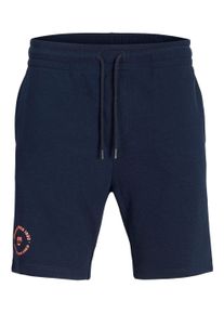 Jack & Jones JACK & JONES Herren Sweatshorts "JPSTGORDON JJSIMON SWEAT SHORTS NAF", blau, modisch, Gr. M, bedruckt, Web, Obermaterial: 60% Baumwolle, 40%