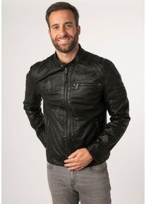 Mauritius Herren Lederjacke "MMJenno", schwarz, casual, Gr. XXXL, unifarben, Obermaterial: 100% Schafsleder. Futter: 100% Baumwolle. Ärmelfutter: