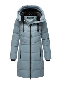 Marikoo Damen Winterjacke "Natsukoo XVI", blau, Gr. XS, Obermaterial: 100% Polyester, Jacken, Stepp Mantel mit großer Kapuze
