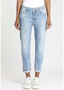 Gang Damen Relax-fit-Jeans "94AMELIE CROPPED", blau, Gr. 28, unifarben, leichte Abriebeffekte, Denim/Jeans, Obermaterial: 90% Baumwolle, 8%