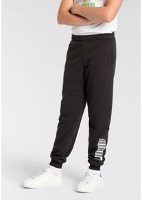 Puma Kinder Jogginghose "ESS+ LOGO LAB SWEATPANTS TR CL B", schwarz, sportlich, Gr. 164, bedruckt, Sweatware, Obermaterial: 68% Baumwolle, 32%