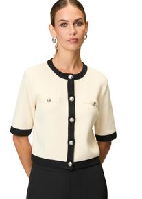 Zero Damen Strickjacke "Zero Cardigan mit Knöpfen", beige, casual, Gr. 42, unifarben, Strick, Obermaterial: 60% Baumwolle (Organic), 40% Polyacryl.