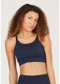 ENDURANCE ATHLECIA ATHLECIA Damen Sport-BH "Elli", Gr. L, blau, 100% Polyester, unifarben, BHs, mit feuchtigkeitsregulierenden Eigenschaften