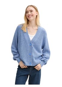 Damen Cardigan, blau, modisch, Gr. M, Tom Tailor Denim, Strick, Obermaterial: 50% Baumwolle, 50% Polyacryl, Strickjacken, mit Strickstruktur und
