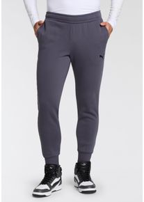 Puma Herren Jogginghose "ESS+ LOGO LAB CAT SWEATPANTS FL CL", grau, sportlich, Gr. M, bedruckt, Fleece, Obermaterial: 66% Baumwolle, 34% Polyester,