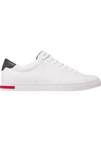 Tommy Hilfiger Herren Sneaker "ESSENTIAL LEATHER DETAIL VUL", Gr. 39, weiß, Leder, sportlich, Schuhe, mit Kontrastbesatz, Freizeitschuh, Halbschuh,