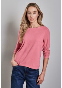 Street One Damen Langarmshirt, rosa, casual, Gr. 42, unifarben, Stoff, 66% Polyester, 34% Viskose, Shirts, aus softem Materialmix