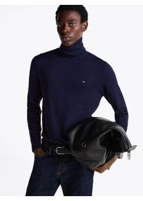 Tommy Hilfiger Herren Rollkragenpullover "PIMA ORG CTN CASHMERE ROLL NECK", blau, casual, Gr. XXXL, Obermaterial: 92% Baumwolle, 8% Kaschmir, Pullover