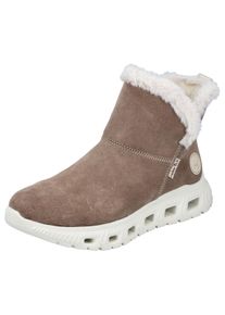 Rieker Damen Winterboots, Gr. 36, beige, Veloursleder, Textil, sportlich, Schuhe, mit wasserabweisender RiekerTEX-Membran