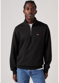 Levi's LEVI'S Herren Sweatshirt "ORIGINAL HM 1/4 ZIP", schwarz, casual, Gr. L, unifarben, Sweatware, Obermaterial: 100% Baumwolle, Sweatshirts