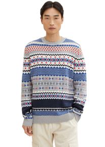 Tom Tailor Herren Strickpullover, grau, casual, Gr. L, Obermaterial: 50% Baumwolle, 50% Polyacryl, Pullover