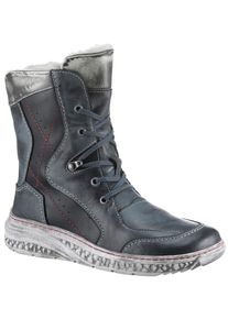 KRISBUT Damen Winterboots, Gr. 36, blau, Kalbsleder, used, casual, Schuhe, Winterstiefel, Boots, Schnürboots mit Komfortweite: sehr weit