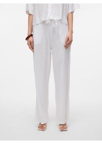 Véro Moda VERO MODA Damen Schlupfhose "VMLINN LINEN PANTS WVN NOOS", weiß, modisch, Gr. XS, unifarben, Web, Obermaterial: 55% Leinen, 45% Viskose, Hosen