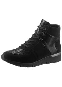 Waldläufer WALDLÄUFER Damen Schnürboots "K-RAMONA-Soft", Gr. 3,5, schwarz, Nubukleder, Textil, Lackleder, sportlich, Schuhe, mit Orthotritt-Ausstattung und
