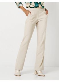 Toni Damen Schlupfhose "Jenny Wide Leg", beige, casual, Gr. 44, Nadelstreifen, Web, Obermaterial: 97% Polyester, 3% Elasthan, Hosen, mit elastischem