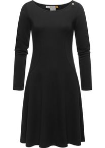 Ragwear Damen A-Linien-Kleid "Appero", schwarz, Basic, Gr. XS, Material: 70% Baumwolle, 30% Polyester, Kleider, Stylisches Langarm-Kleid für den