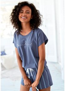 Vivance Dreams Shorty mehrfarbig Gr. 32/34 für Damen. Rundhals und Druck, Print, Allover-Druck. Bequem. Nachhaltig.