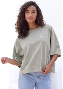 Copenhagen Studios Oversize-Shirt 'mit hochwertiger Logostickerei' mehrfarbig Gr. L (40) für Damen. Rundhals und Logostickerei. Oversize. Nachhaltig.