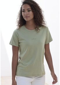 Copenhagen Studios T-Shirt 'mit dezentem Logoprint vorn' grün Gr. L (40) für Damen. Rundhals und Logodruck. Bequem. Nachhaltig.