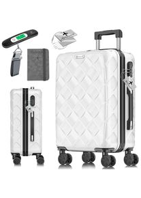 Kesser® Reisekoffer Koffer ABS Hartschalenkoffer mit Zahlenschloss, Kofferwaage & Reisebrieftasche 360° Rollen Koffer für Business & Reise Trolley