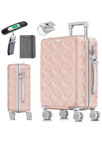 Kesser® Reisekoffer Koffer ABS Hartschalenkoffer mit Zahlenschloss, Kofferwaage & Reisebrieftasche 360° Rollen Koffer für Business & Reise Trolley