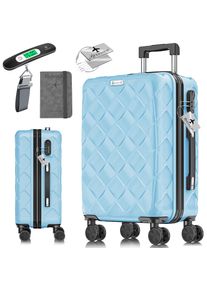 Kesser® Reisekoffer Koffer ABS Hartschalenkoffer mit Zahlenschloss, Kofferwaage & Reisebrieftasche 360° Rollen Koffer für Business & Reise Trolley
