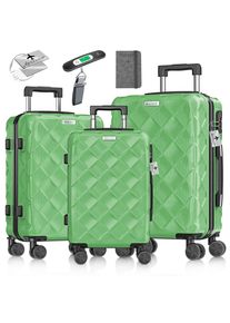 Kesser® Reisekoffer Set 3-teilig Kofferset ABS Hartschalenkoffer mit Zahlenschloss, Kofferwaage & Reisebrieftasche 360° Rollen Handgepäck & große Koffer für Business & Reise Trolley