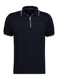 Poloshirt Ragman, Herren, Gr. L, blau (dunkelblau, 711), Baumwollmischung, casual, regular fit, hoch geschlossener Ausschnitt, Kurzarm, Shirts