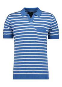 Poloshirt Ragman, Herren, Gr. L, blau (royal blau, 736), 70% Baumwolle 30% Leinen, casual, regular fit, ohne Ausschnitt, Kurzarm, Shirts