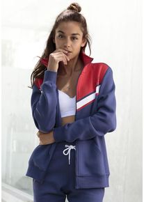 H.I.S. H.I.S Sweatjacke mehrfarbig Gr. 32/34 für Damen. Mit Logodruck. Basic. Nachhaltig.